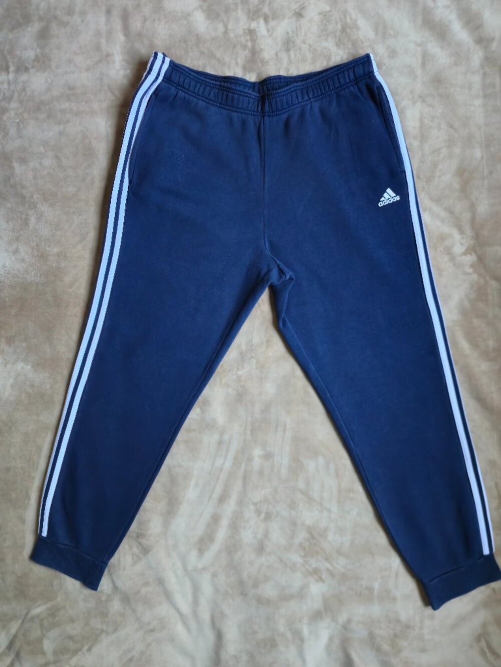 adidas Essentials 3-Stripes Fleece Tapered Jogger Pants Navy Blue 2XL